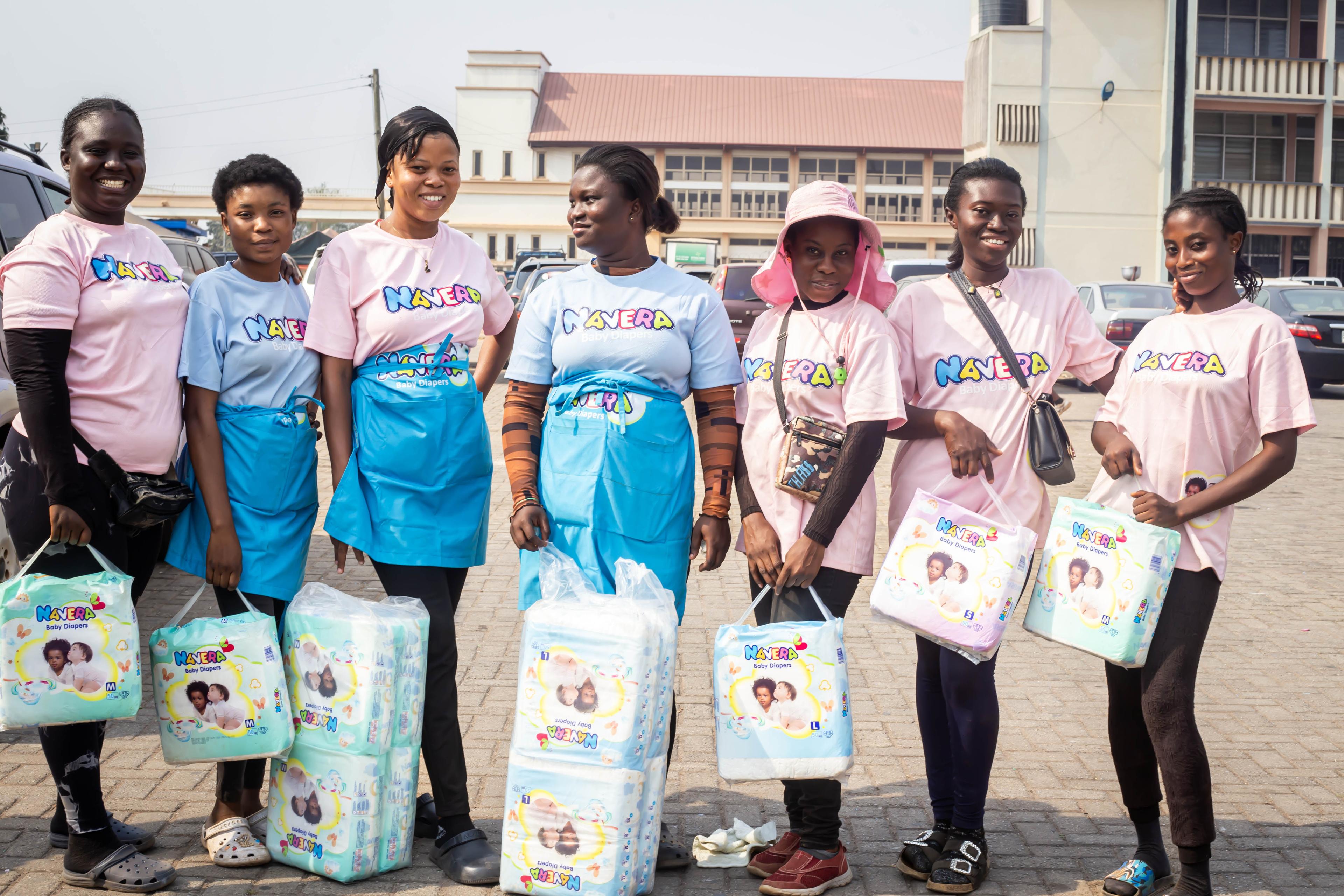 Navera team brand ambassadors with diaper packs
